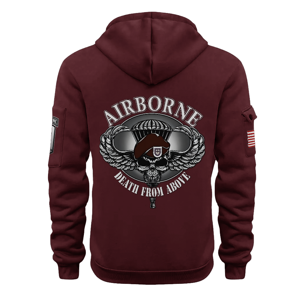 Airborne Sky Soldiers Death From Above Quarter Zip Hoodie