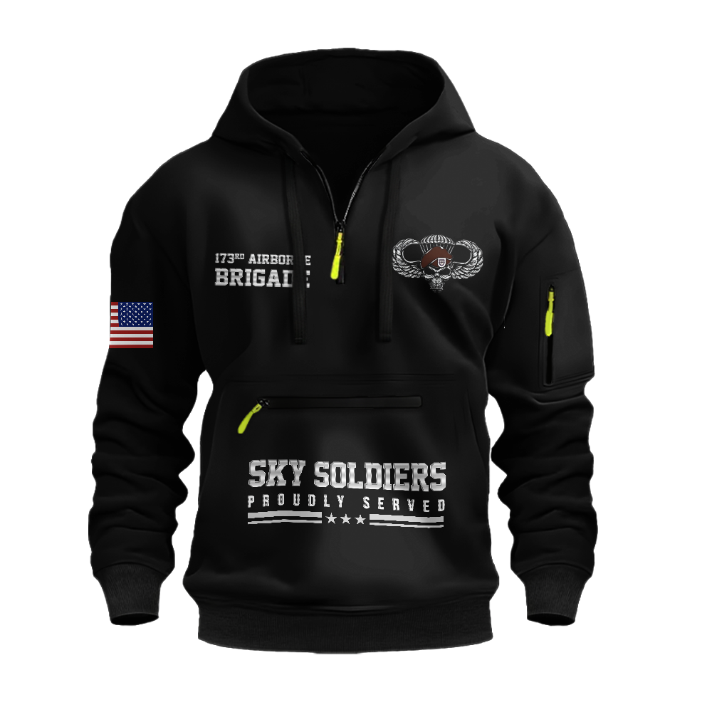Airborne Death From Above Zipper Pouch Quarter-Zip Hoodie