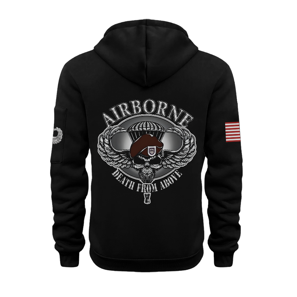 Airborne Death From Above Zipper Pouch Quarter-Zip Hoodie