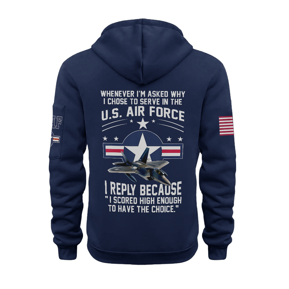 Why I Chose To Be An Air Force Veteran Zipper Pouch Quarter-Zip Hoodie