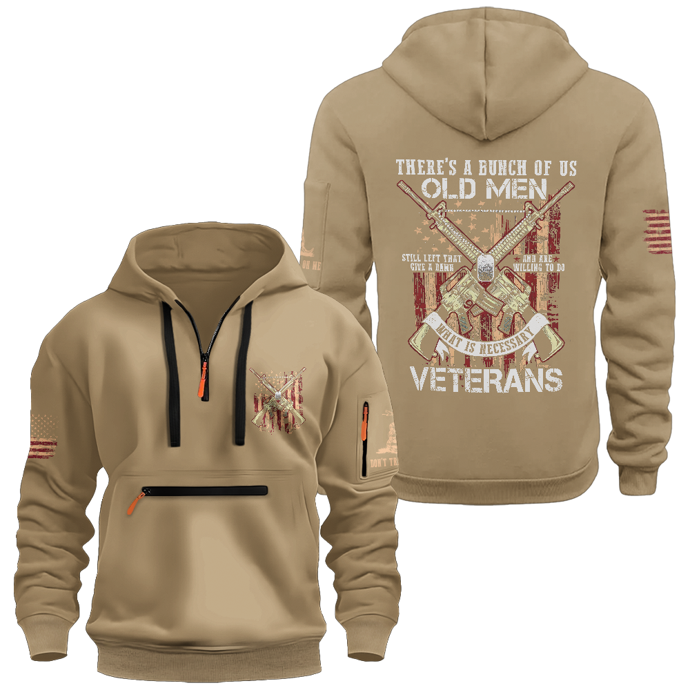 Bunch Of Us Old Men Zipper Pouch Quarter-Zip Hoodie