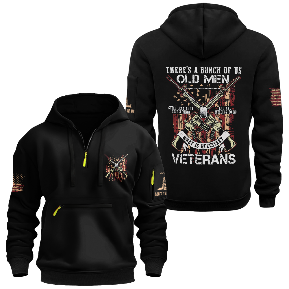 Bunch Of Us Old Men Zipper Pouch Quarter-Zip Hoodie