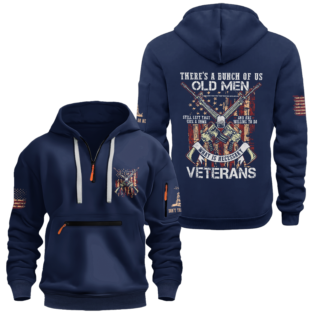 Bunch Of Us Old Men Zipper Pouch Quarter-Zip Hoodie