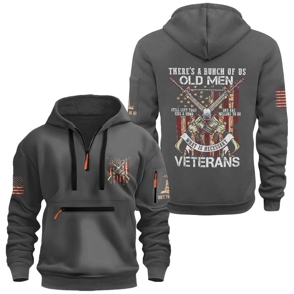 Bunch Of Us Old Men Zipper Pouch Quarter-Zip Hoodie