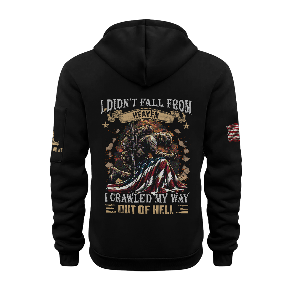 Crawled My Way Out Of Hell Zipper Pouch Quarter-Zip Hoodie