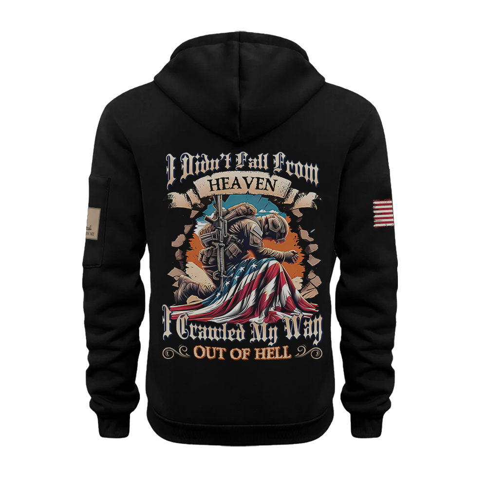 Crawled My Way Out Of Hell Zipper Pouch Quarter-Zip Hoodie