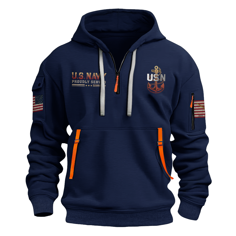 LESS THAN 1% NAVY SPRUANCE-CLASS DESTROYER PERSONALIZABLE QUARTER ZIP HOODIE