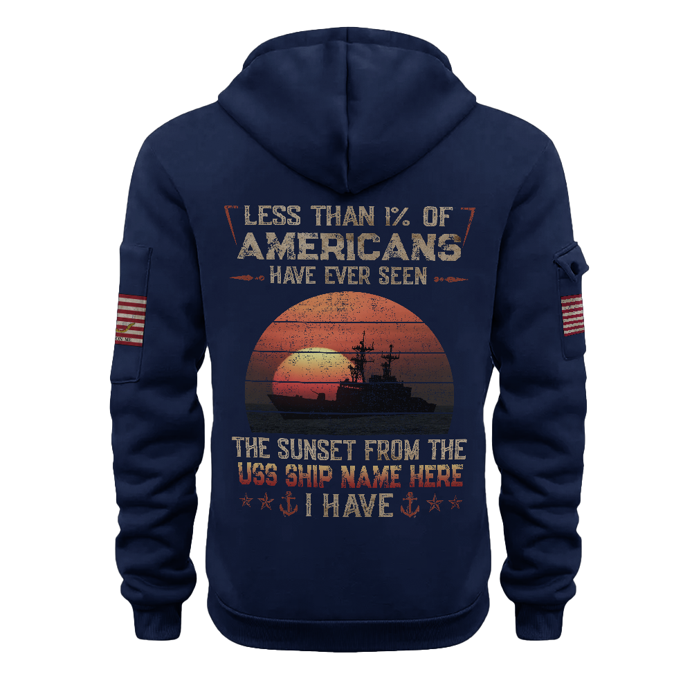 LESS THAN 1% NAVY SPRUANCE-CLASS DESTROYER PERSONALIZABLE QUARTER ZIP HOODIE