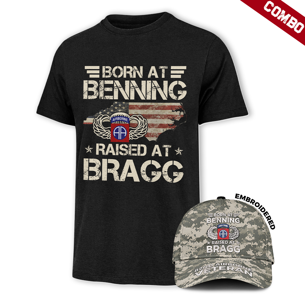 Born At Benning Raised At Bragg EAP Cap & Classic Tee Combo Bundle