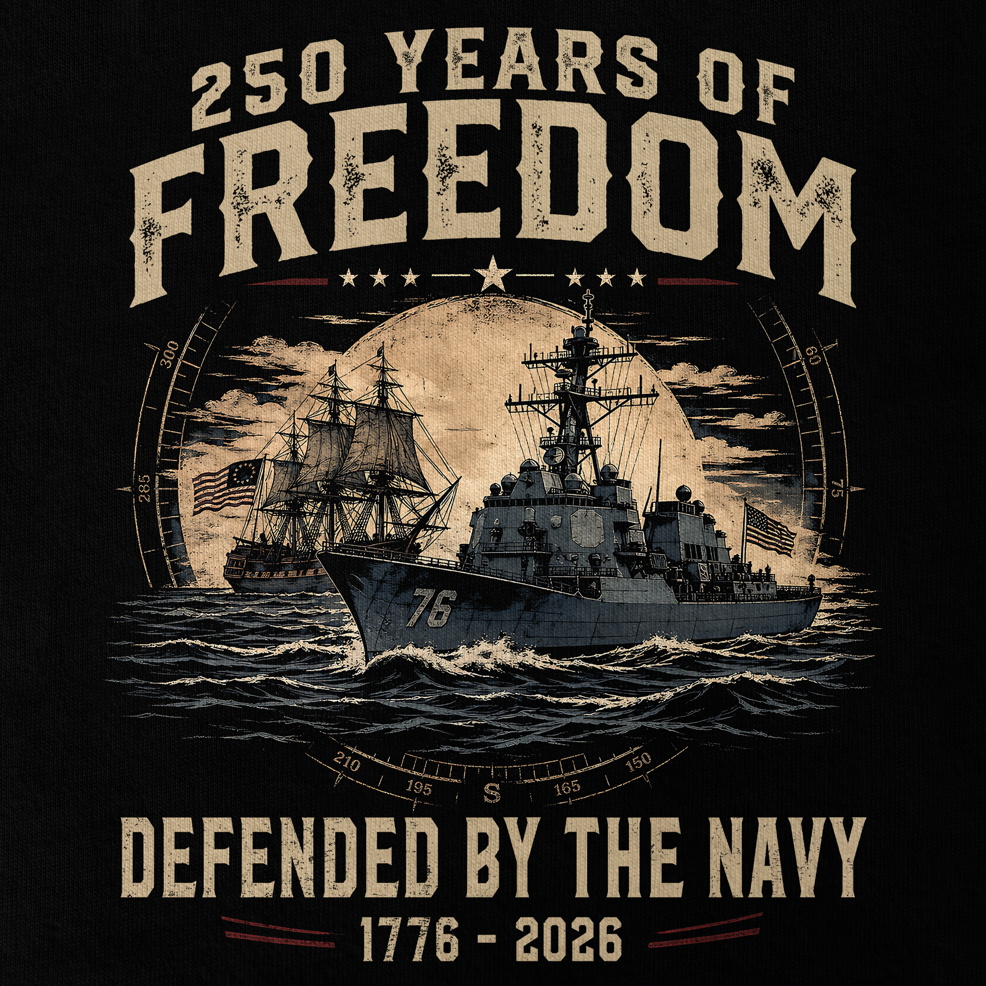 250 Years Of Freedom The Navy Classic Tee
