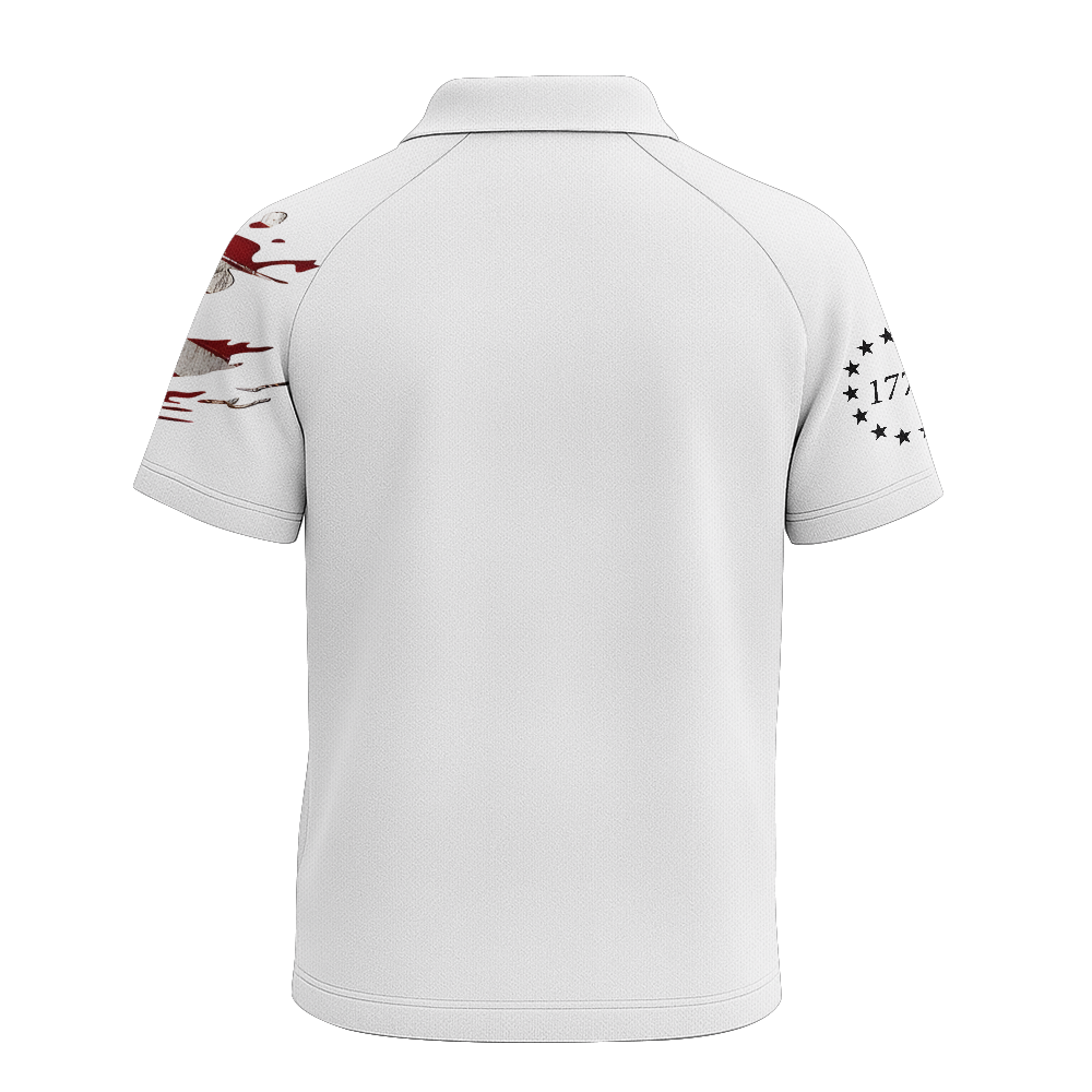 American Patriotic Raglan Zip Polo Shirt