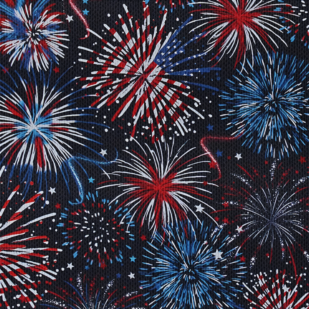 American Patriotic Firework Raglan Zip Polo Shirt