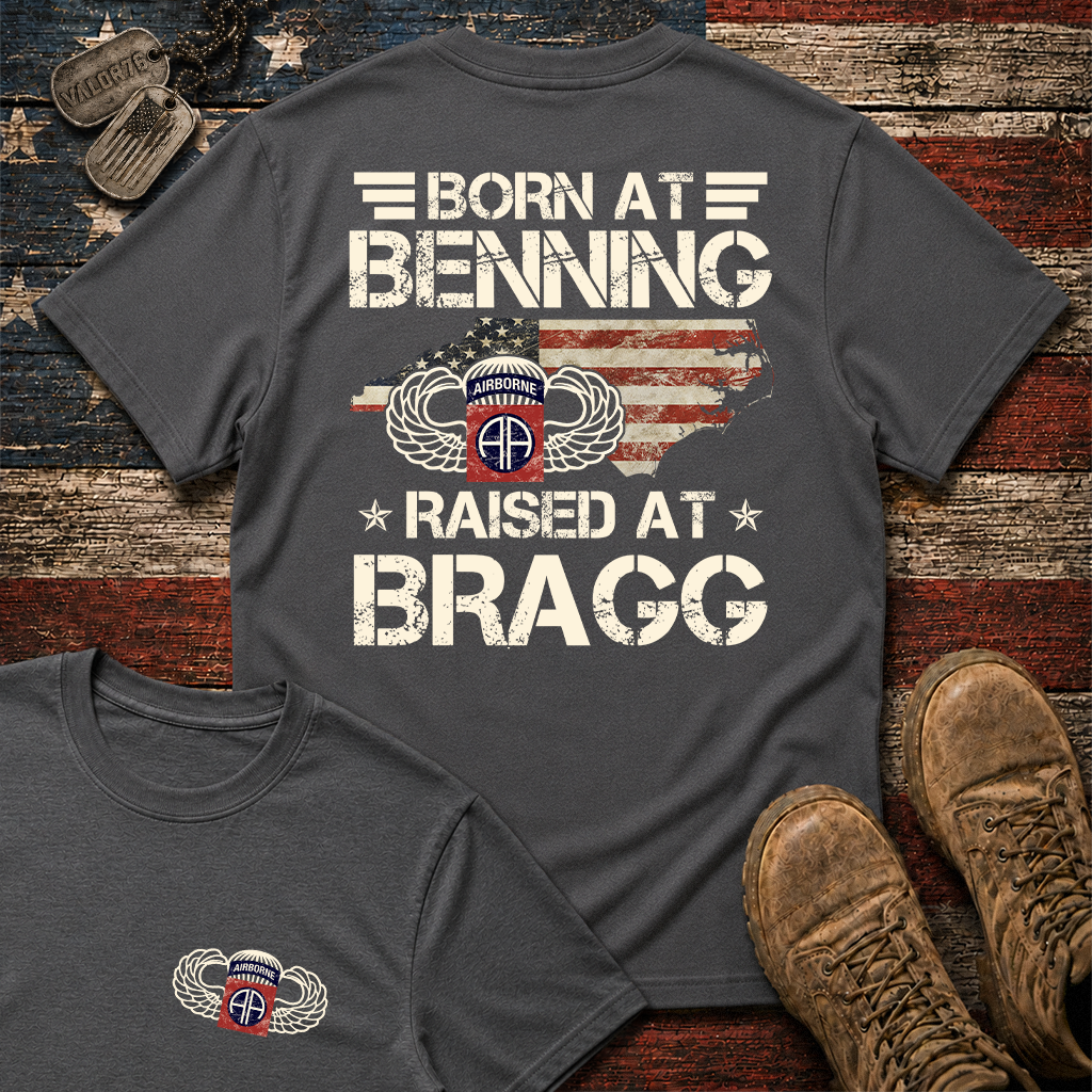 Born At Benning Raised At Bragg 82nd Airborne Classic Tee