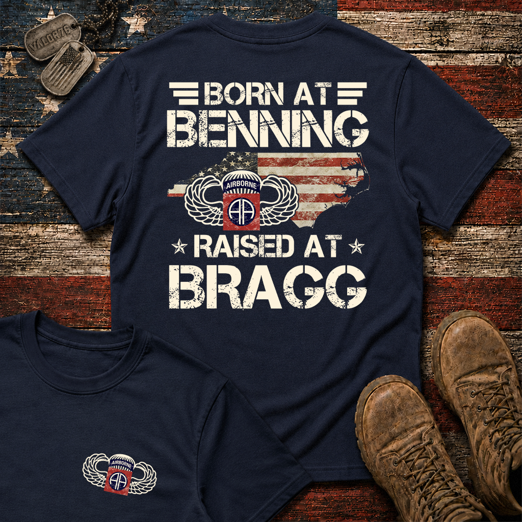 Born At Benning Raised At Bragg 82nd Airborne Classic Tee