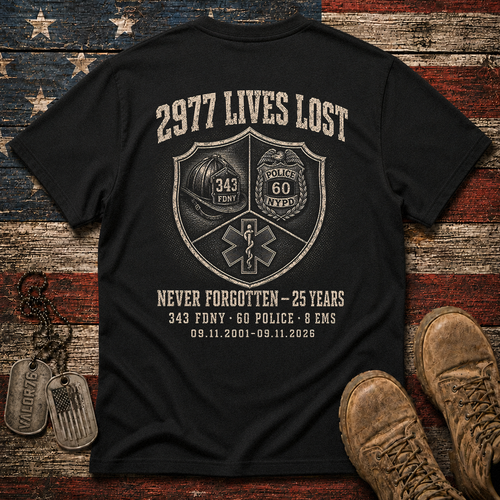 25 Years 9.11 2977 Lives Lost Classic Tee