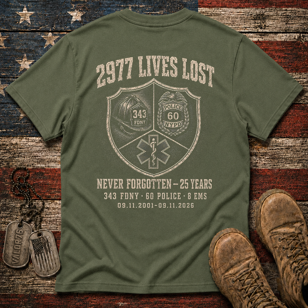 25 Years 9.11 2977 Lives Lost Classic Tee