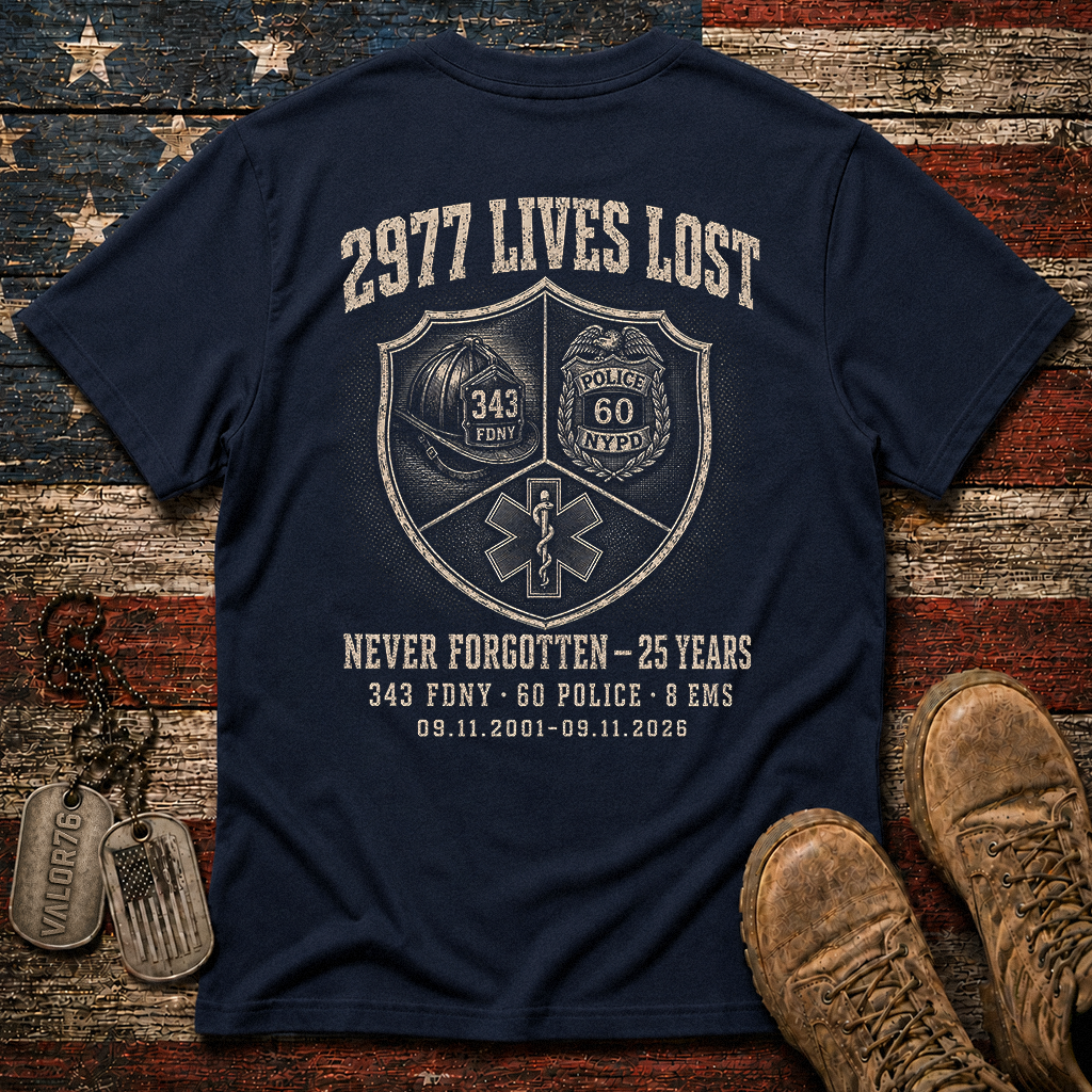 25 Years 9.11 2977 Lives Lost Classic Tee