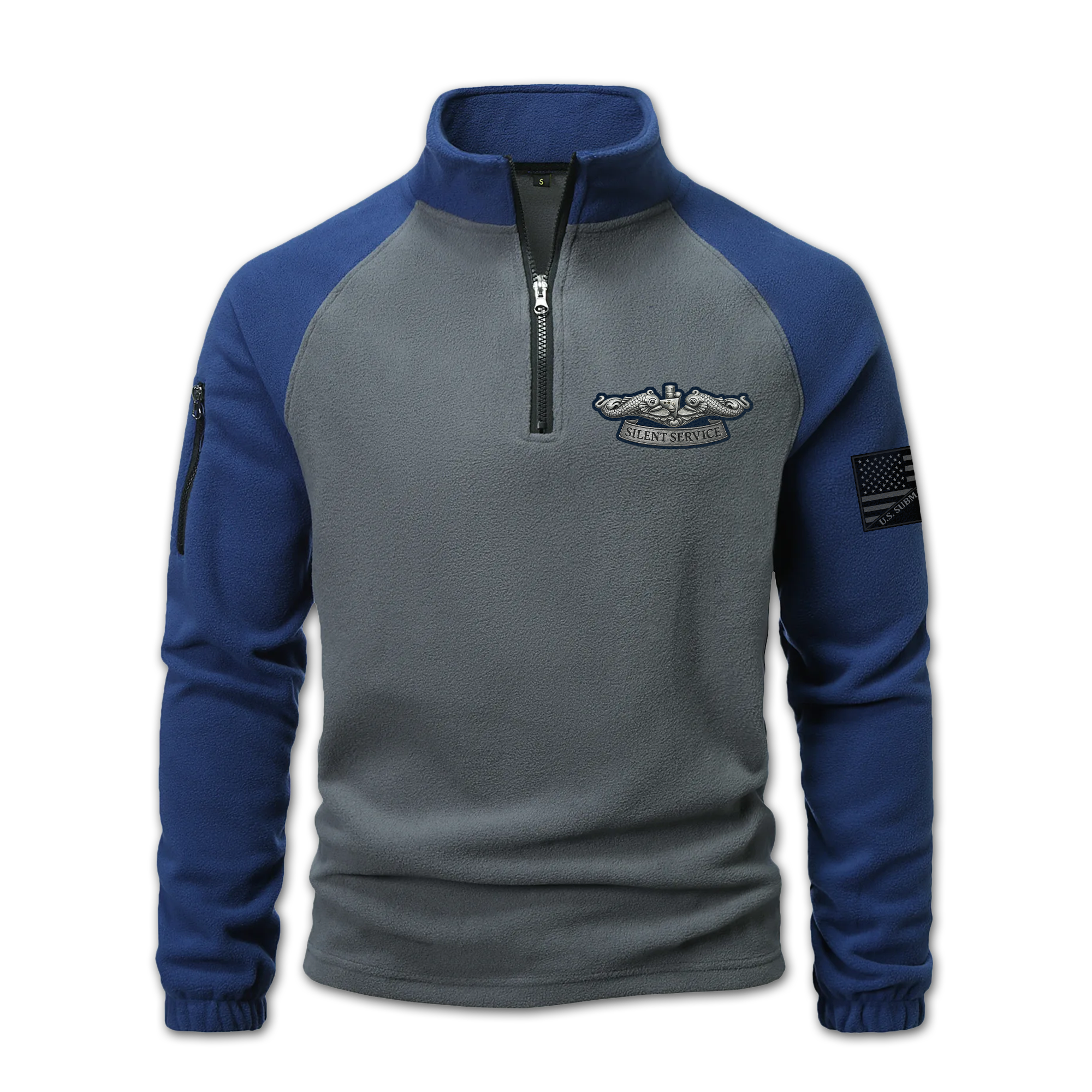 Submarine Service Silver Dolphins Half-Zip Raglan Sweatshirt