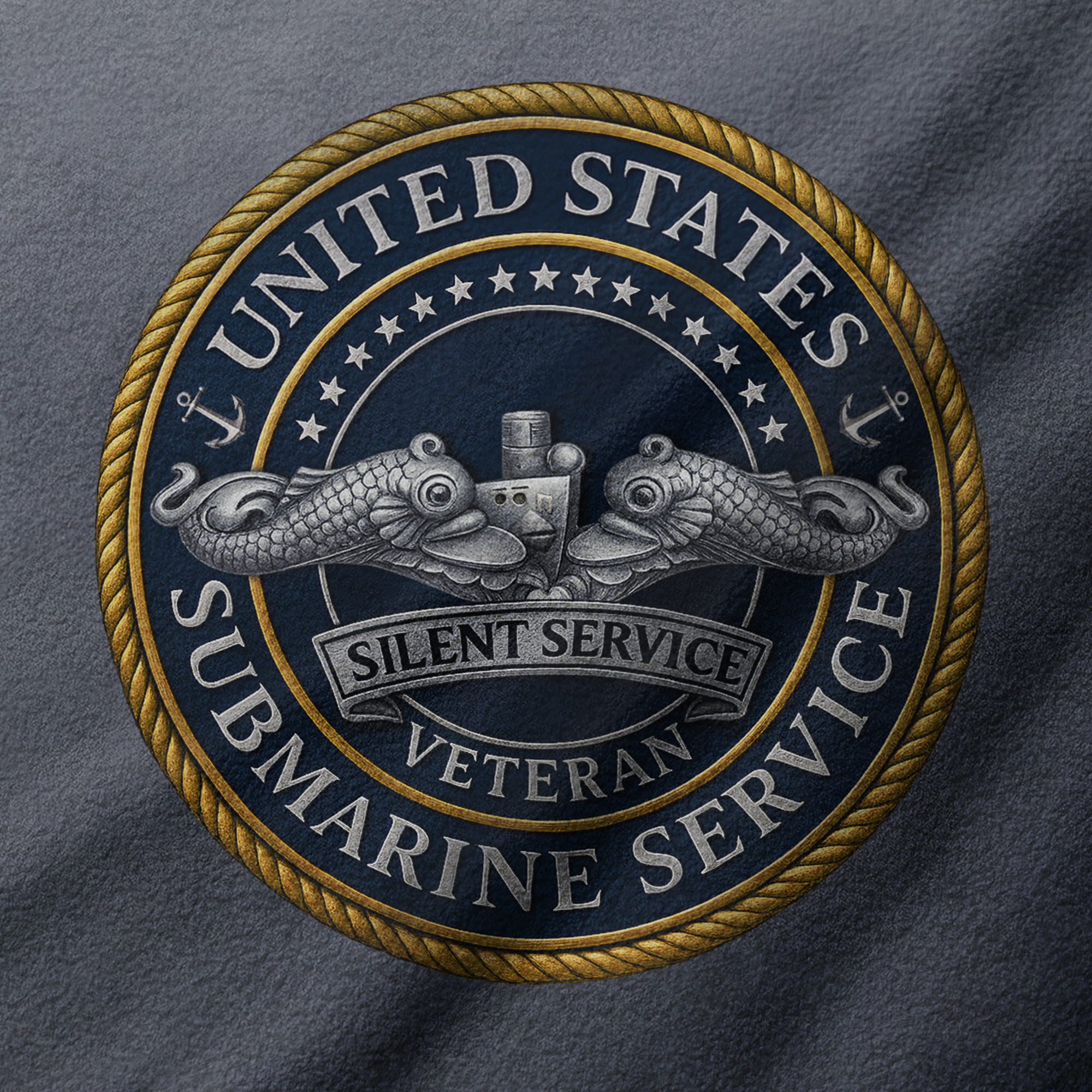 Submarine Service Silver Dolphins Sweatshirt & Steel Watch Combo Bundle