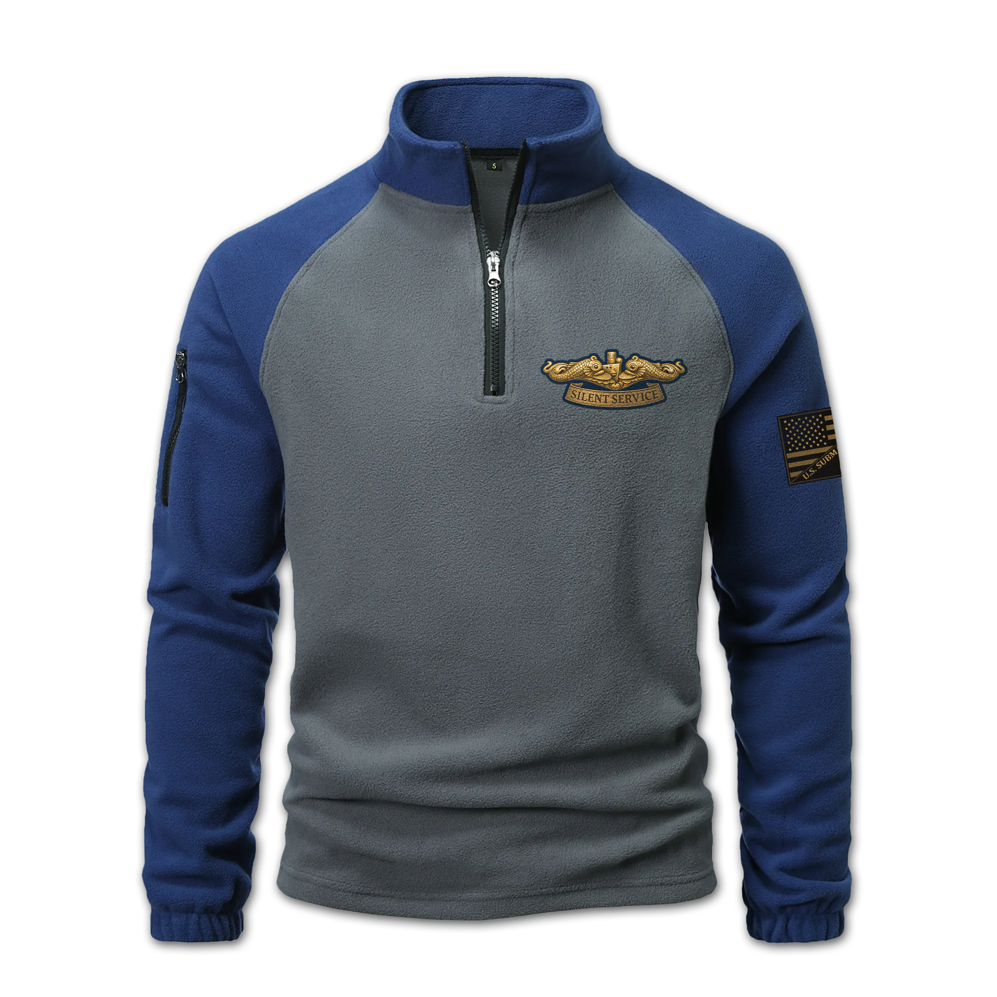 Submarine Service Gold Dolphins Half-Zip Raglan Sweatshirt