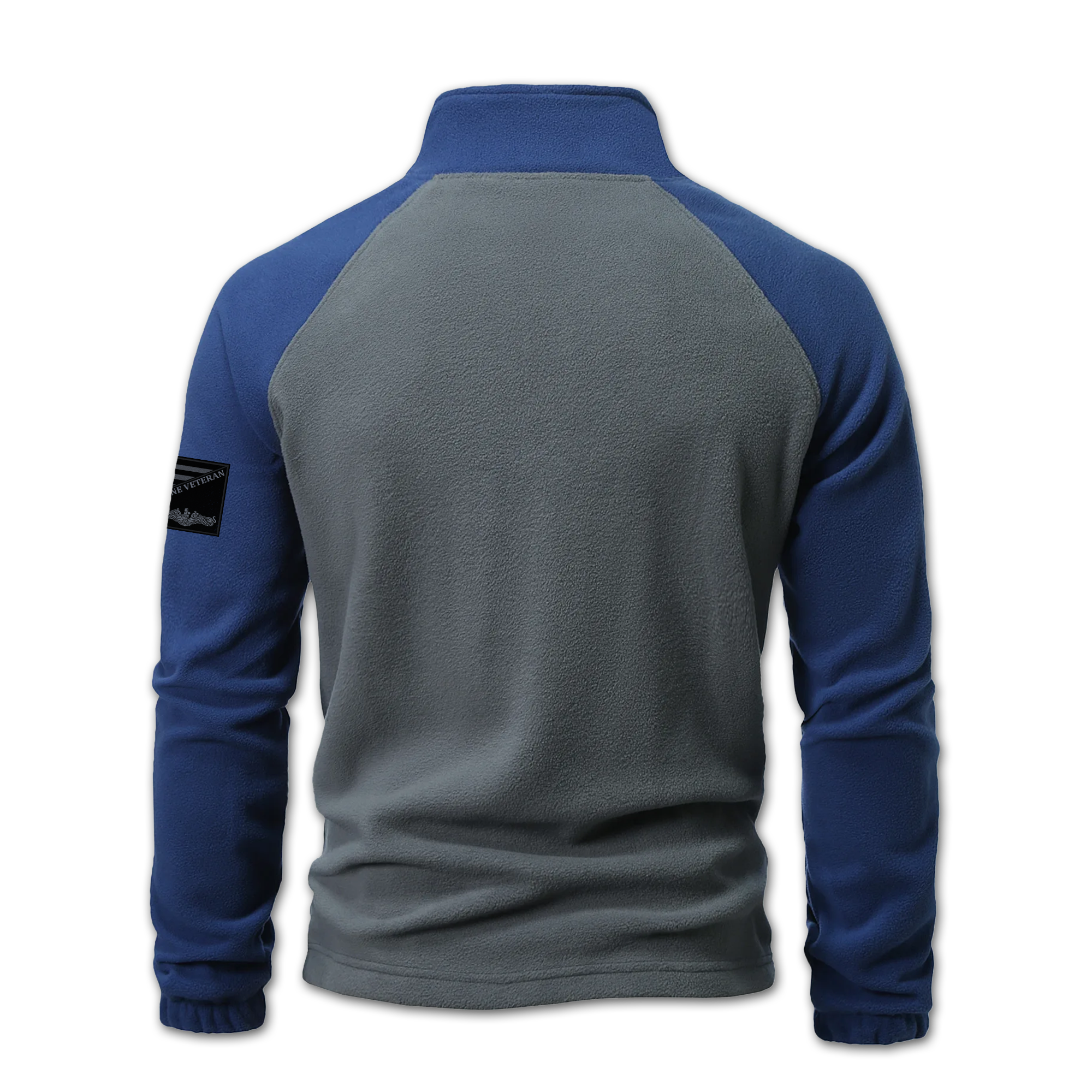 Submarine Service Silver & Gold Dolphins Minimal Design Half-Zip Raglan Sweatshirt