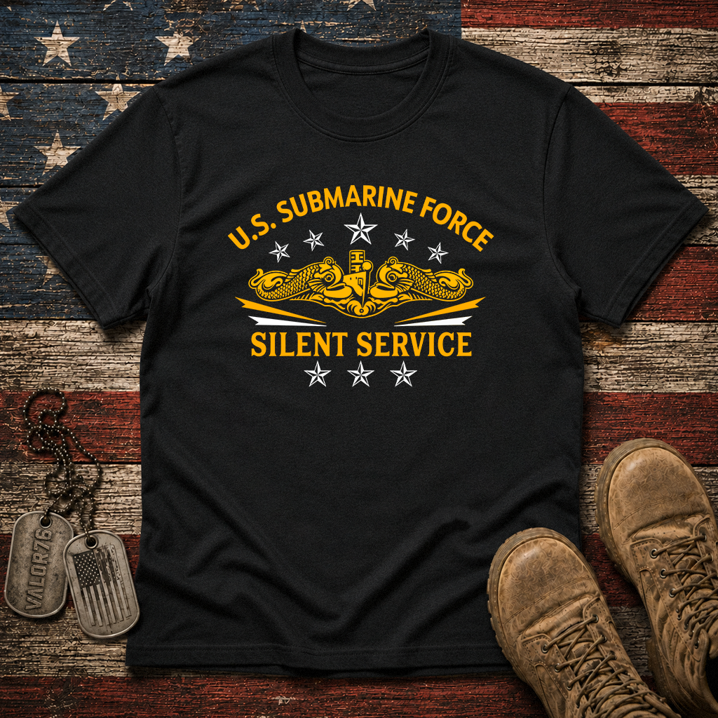 Submarine Force Silent Service Gold Dolphins Classic Tee
