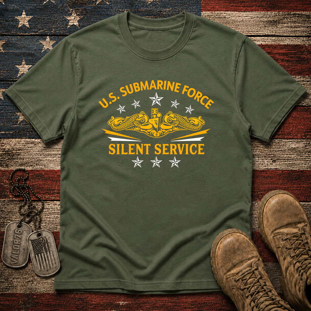 Submarine Force Silent Service Gold Dolphins Classic Tee