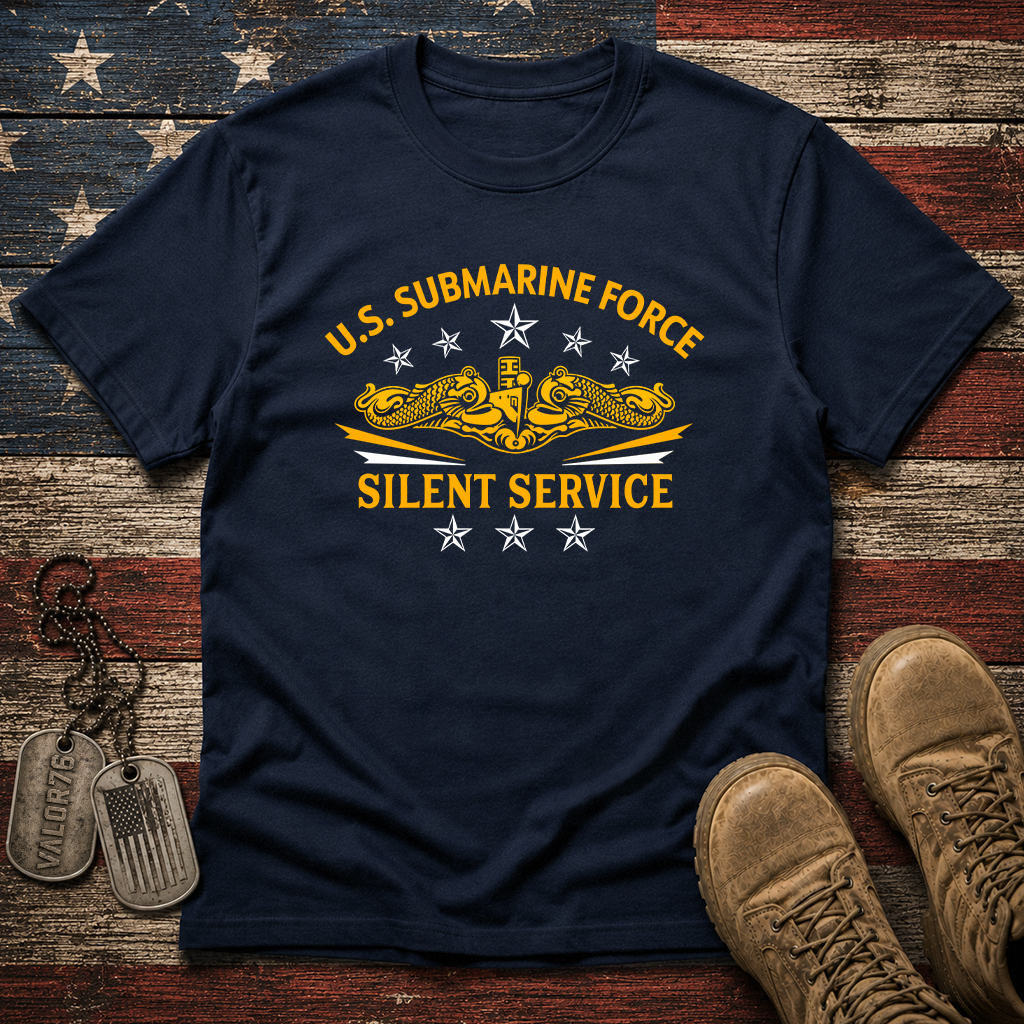 Submarine Force Silent Service Gold Dolphins Classic Tee