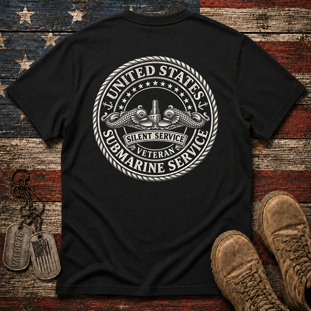 Silent Service Veteran Silver Dolphins Classic Tee
