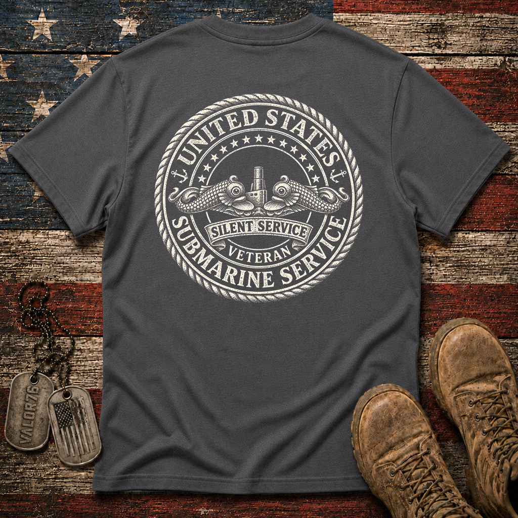 Silent Service Veteran Silver Dolphins Classic Tee