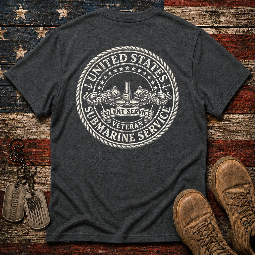 Silent Service Veteran Silver Dolphins Classic Tee