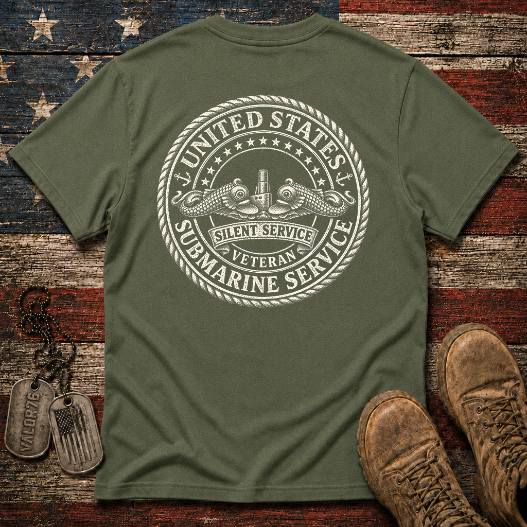 Silent Service Veteran Silver Dolphins Classic Tee