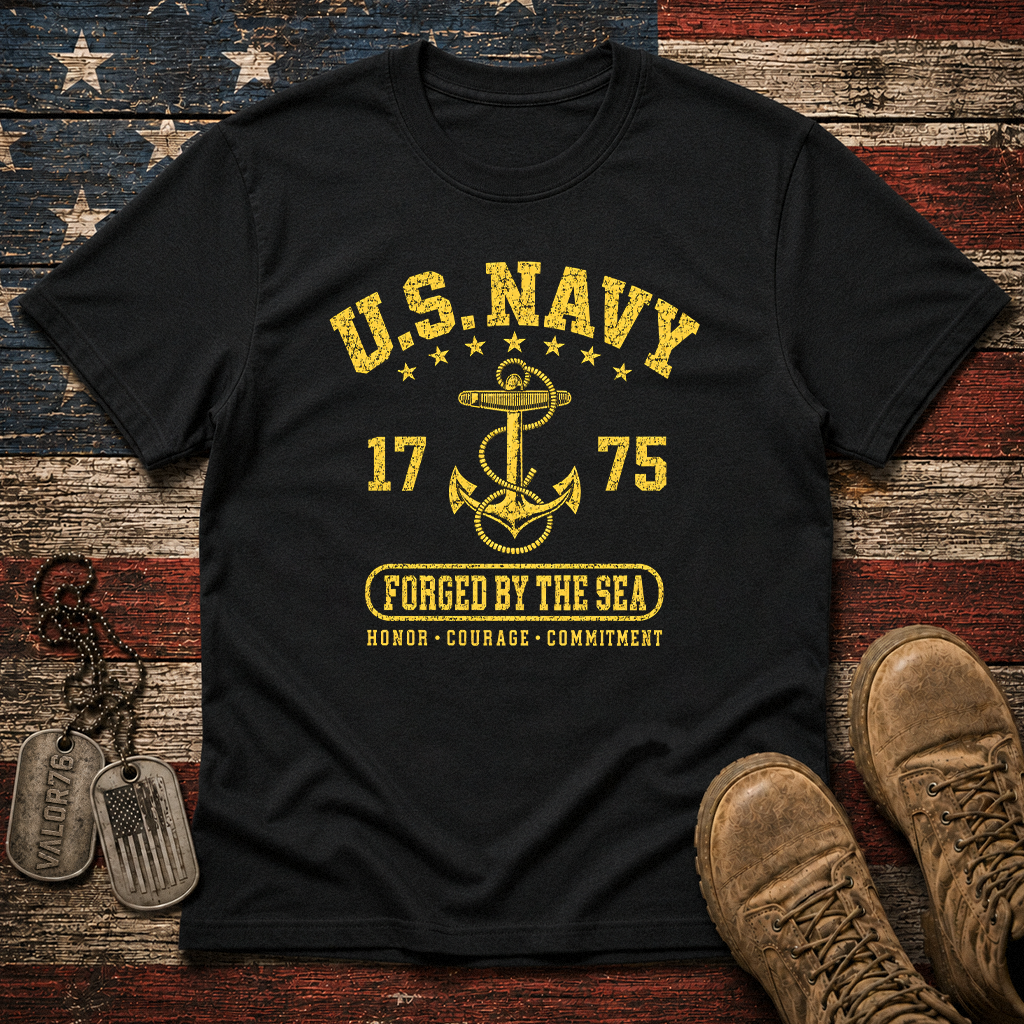 US Navy Forged By The Sea Classic Tee