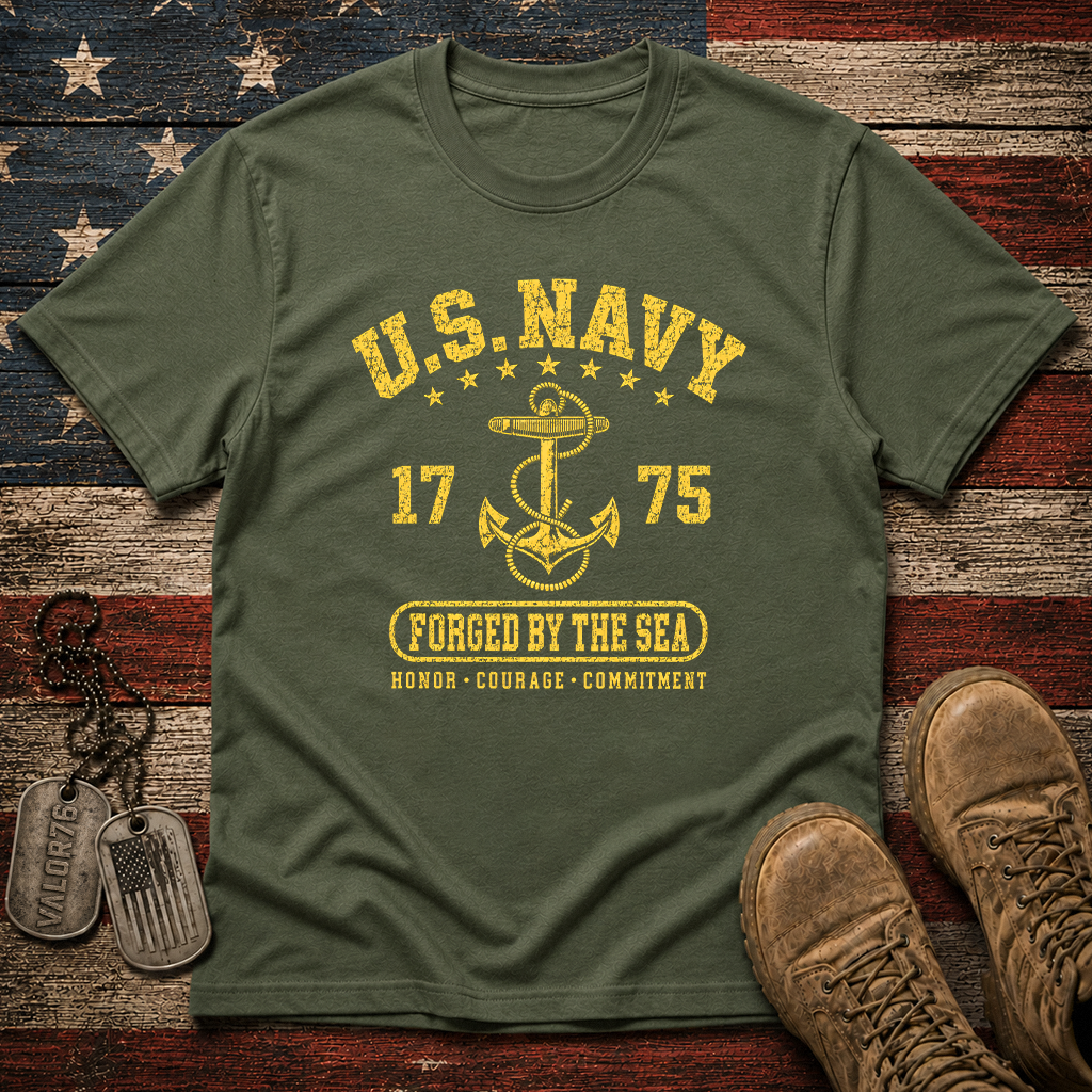 US Navy Forged By The Sea Classic Tee