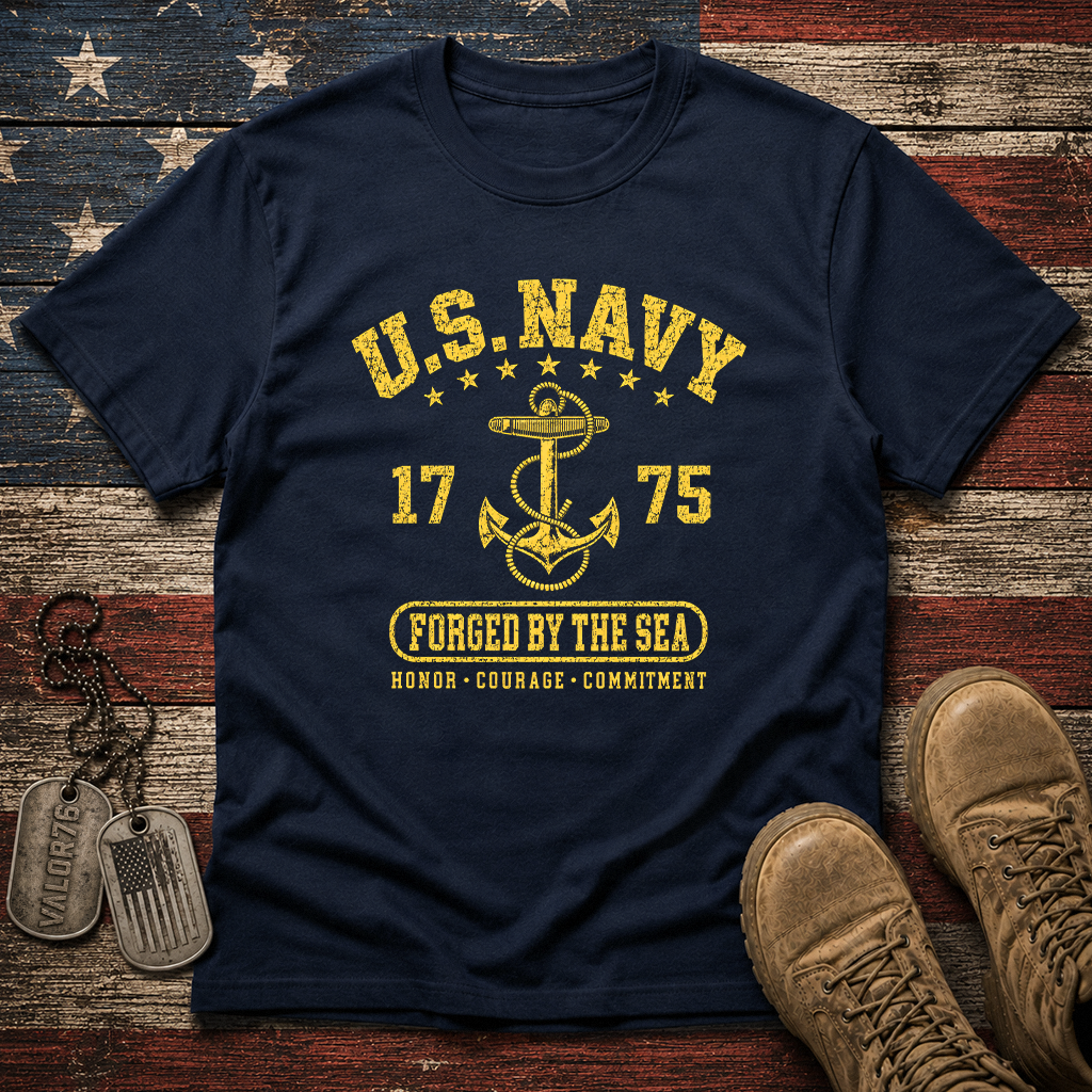 US Navy Forged By The Sea Classic Tee