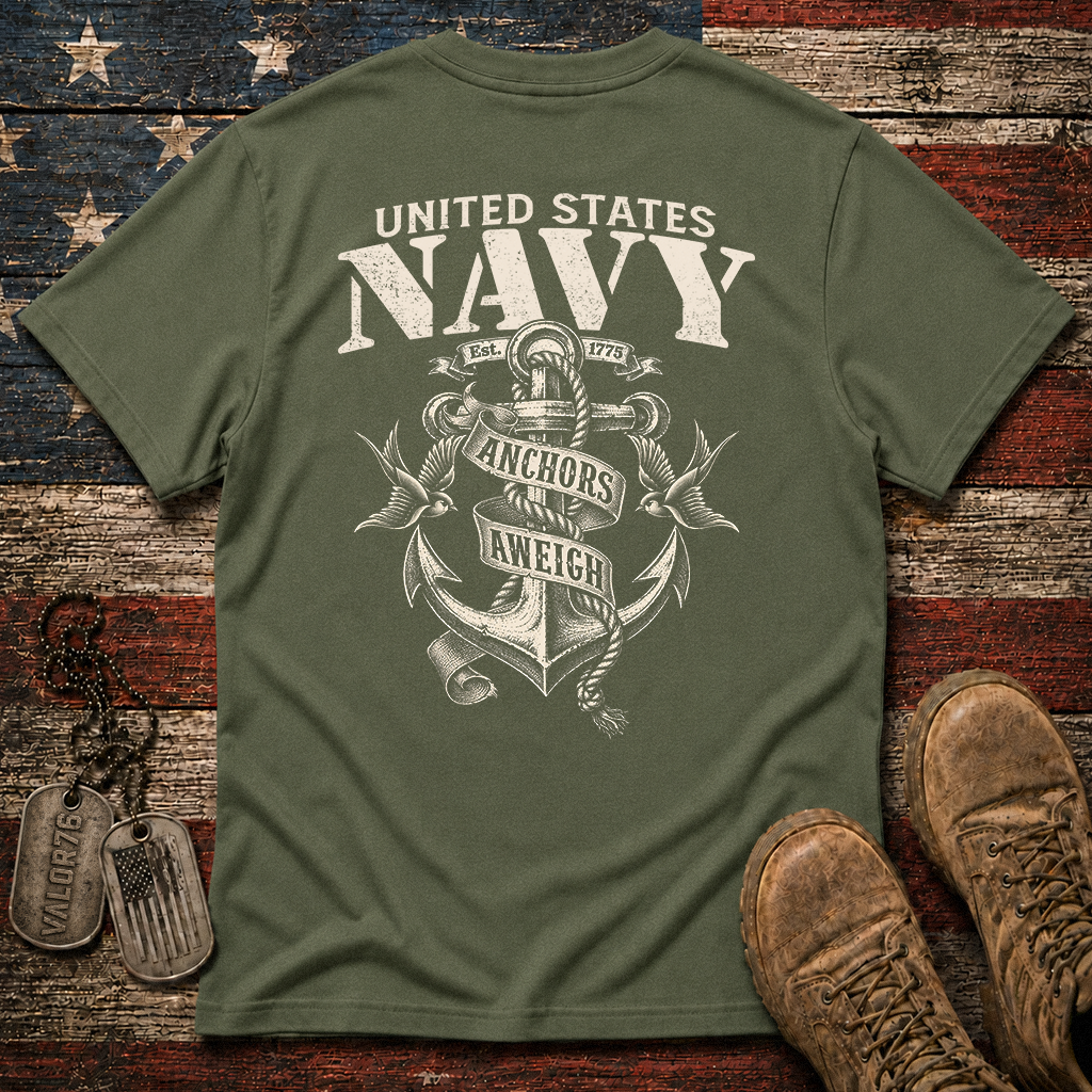 Navy Anchors Aweigh Classic Tee