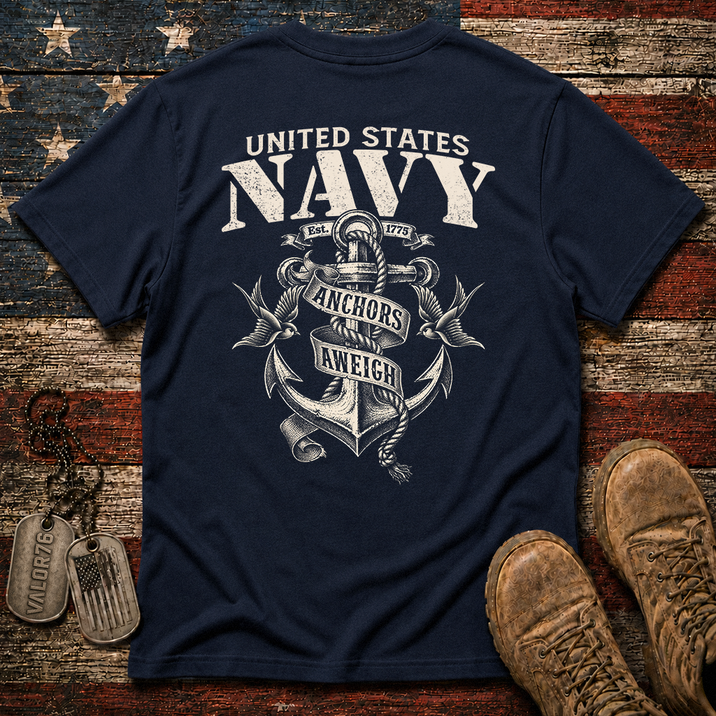 Navy Anchors Aweigh Classic Tee