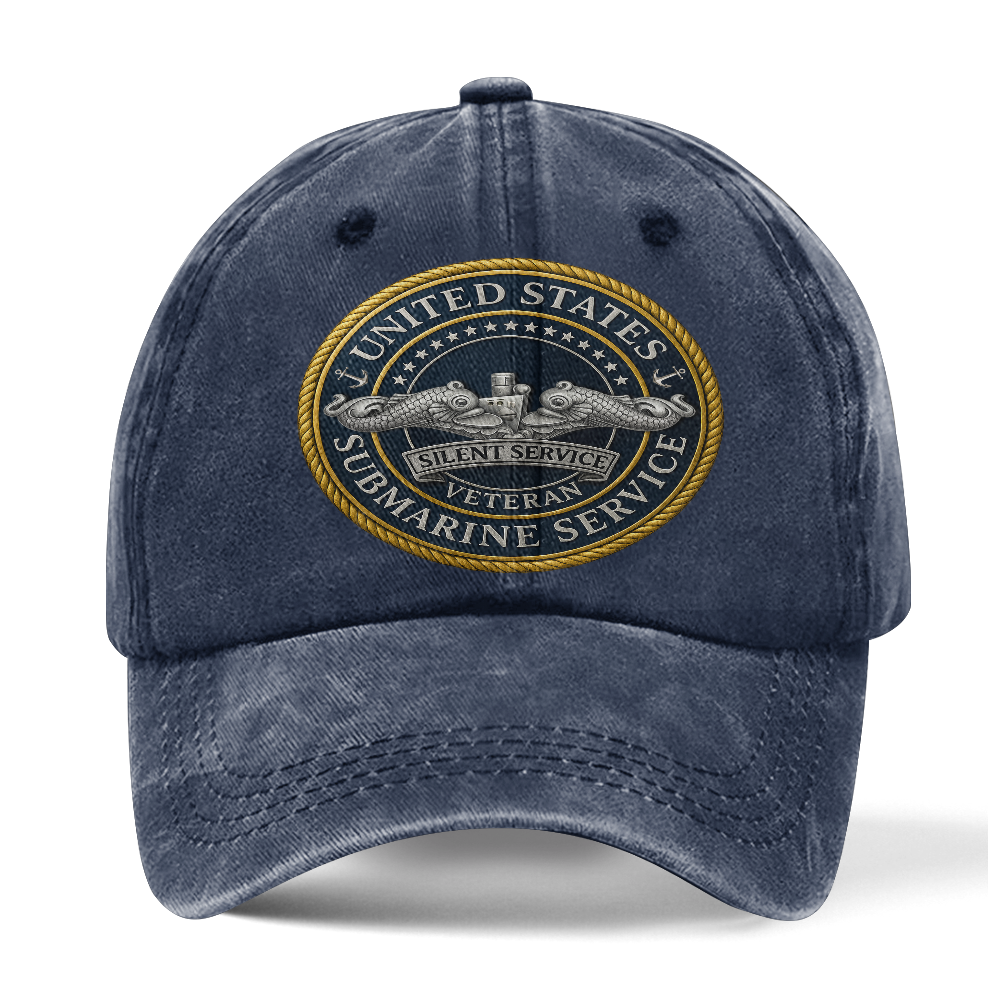 Submarine Service Silver Dolphins Sweatshirt & Washed Cap Combo Bundle