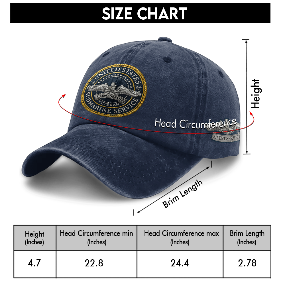 Submarine Service Silver Dolphins Washed Cap