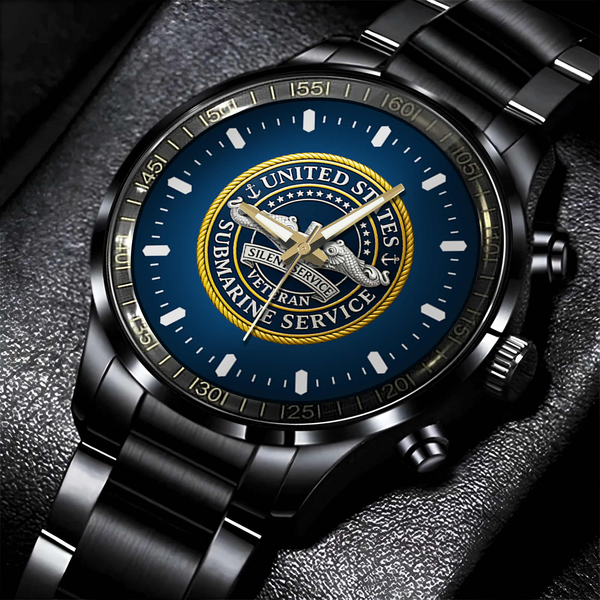 Submarine Service Silver Dolphins Sweatshirt & Steel Watch Combo Bundle