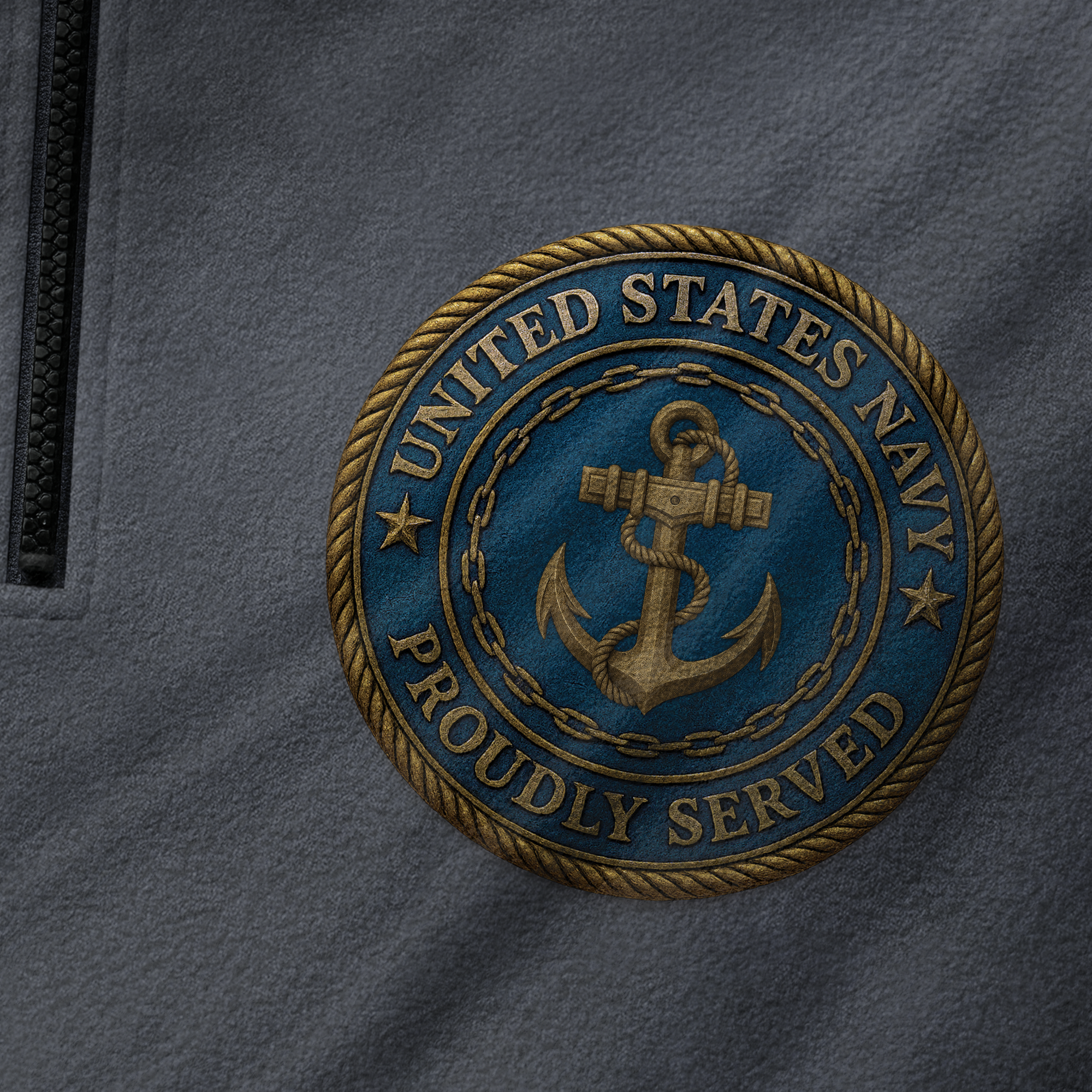 Navy Gold Anchor Half-Zip Raglan Sweatshirt