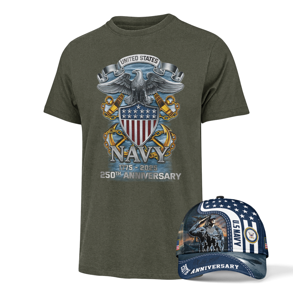 Navy 250th Anniversary Classic Cap & Classic Tee Combo