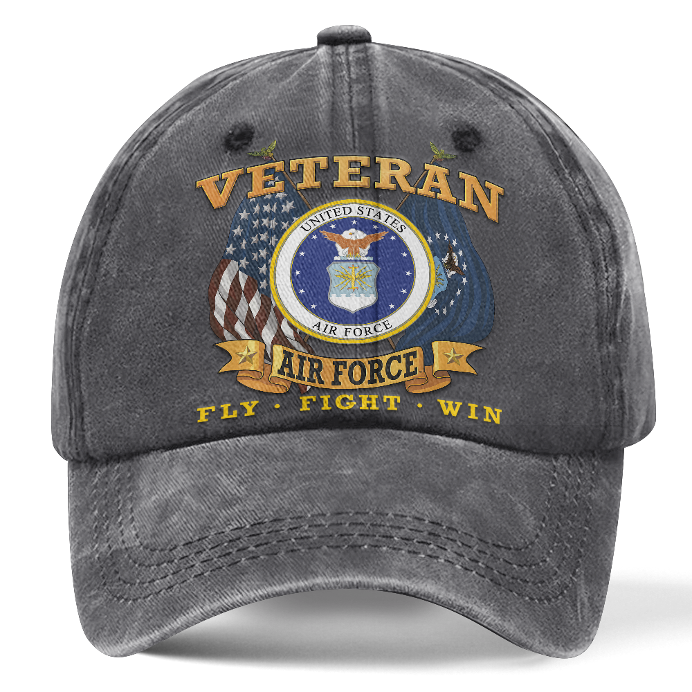 Personalizable Air Force Fly Fight Win Washed Cap