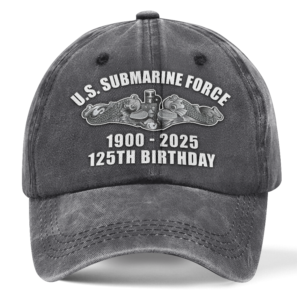 Navy Submarine 125th Birthday Washed Cap