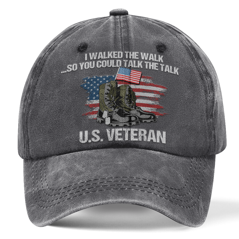 Personalizable US Veteran I Walked The Walk Washed Cap