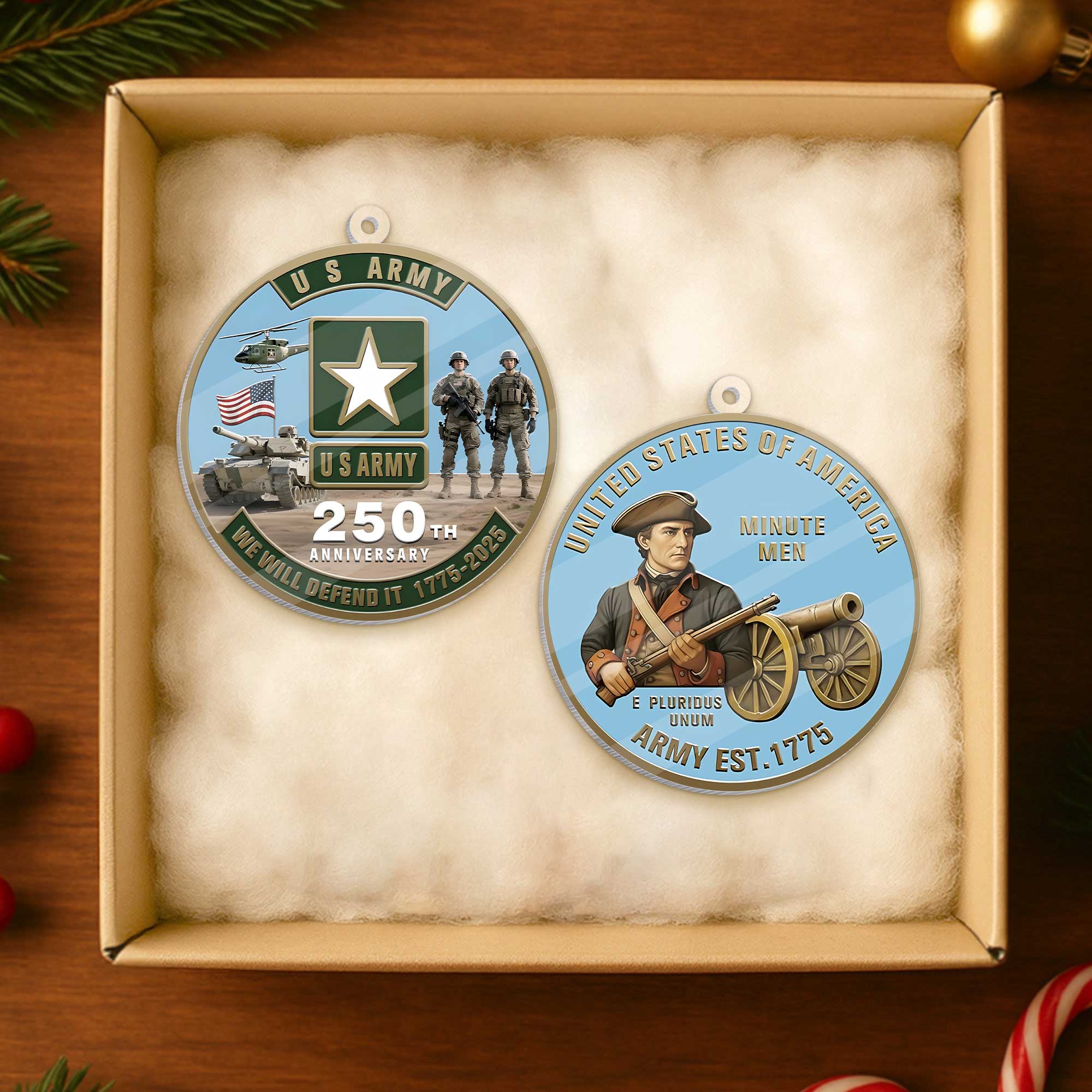 Army 250th Anniversary Acrylic Ornament