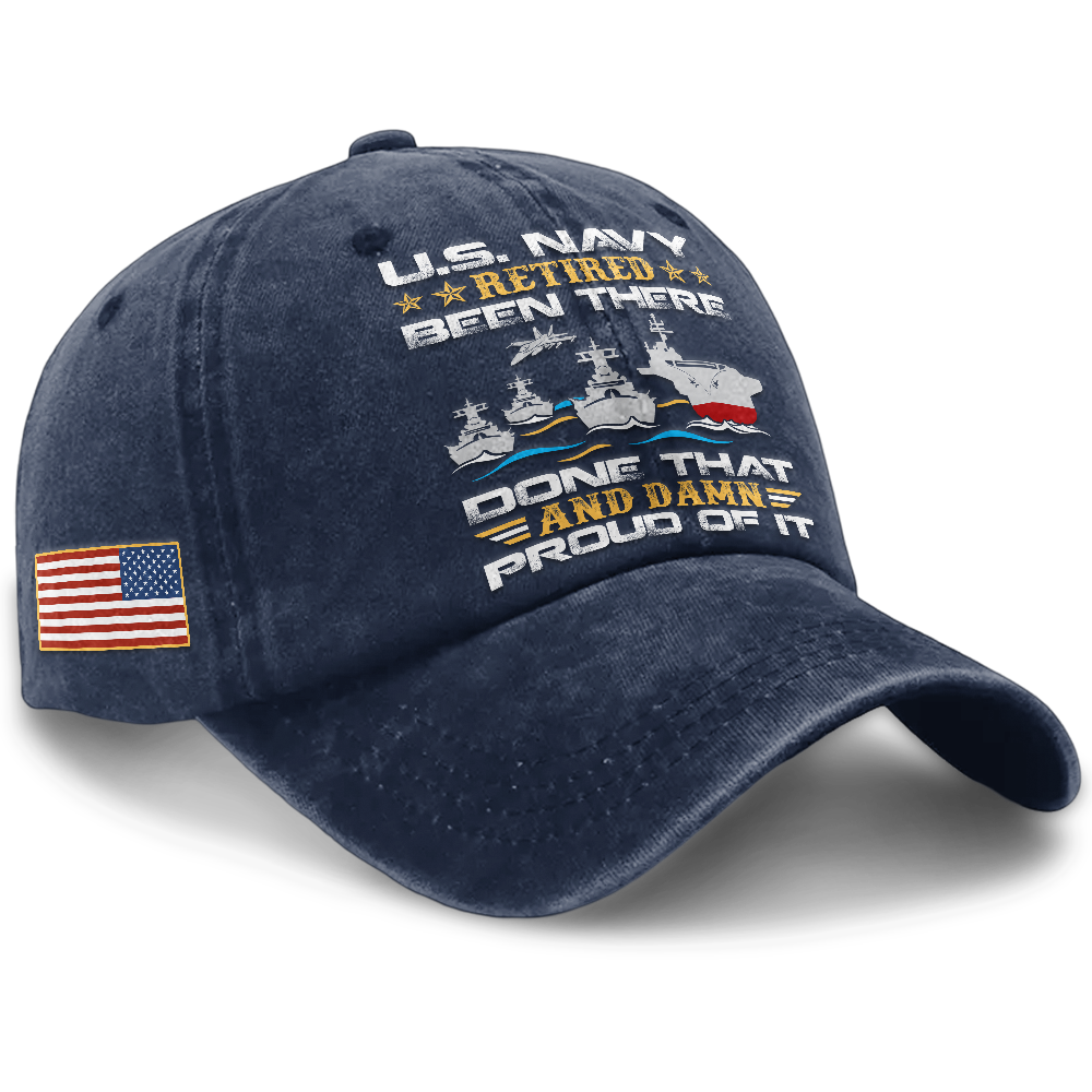 Personalized Navy Been There Done That Washed Cap