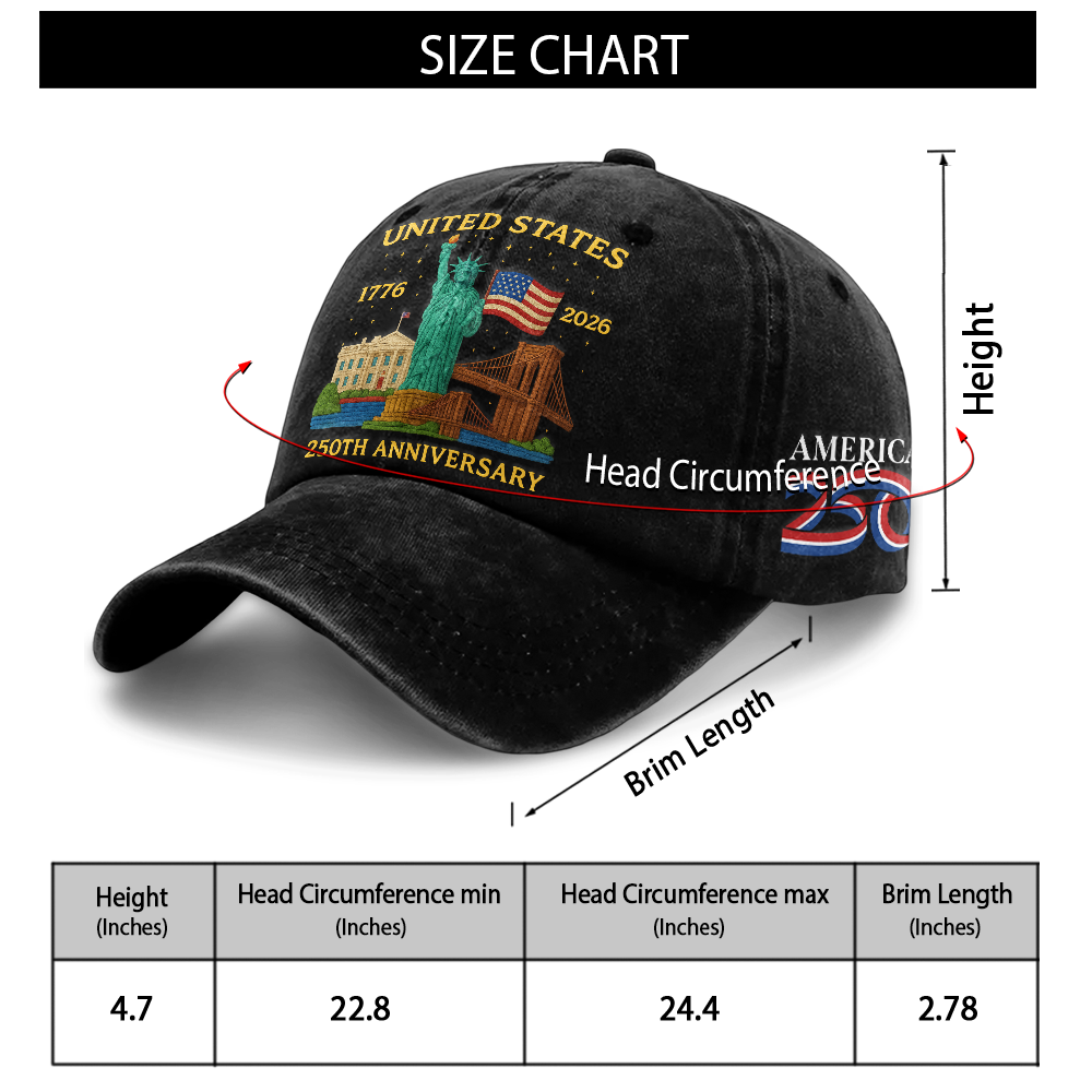 America 250th Anniversary Washed Cap