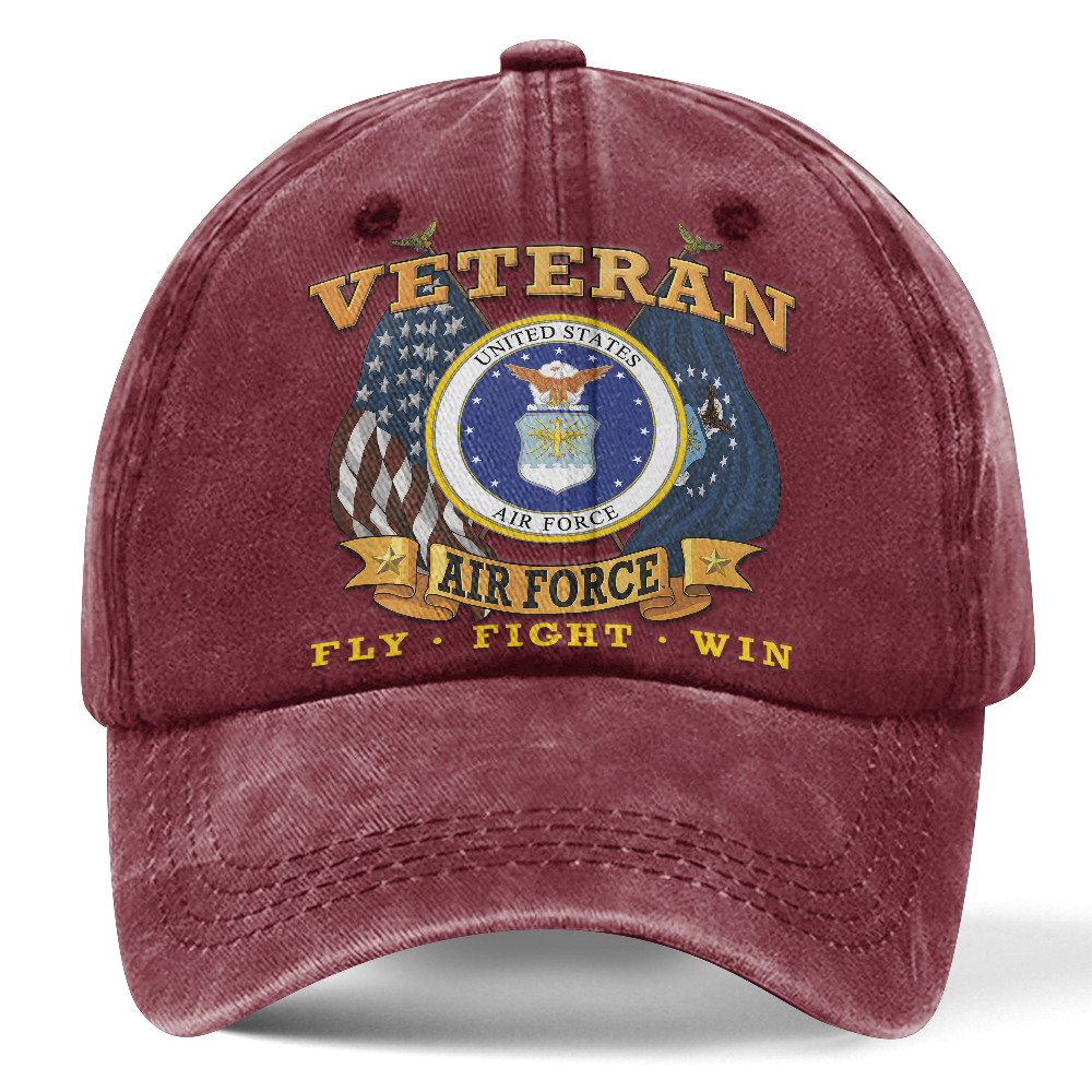Personalizable Air Force Fly Fight Win Washed Cap
