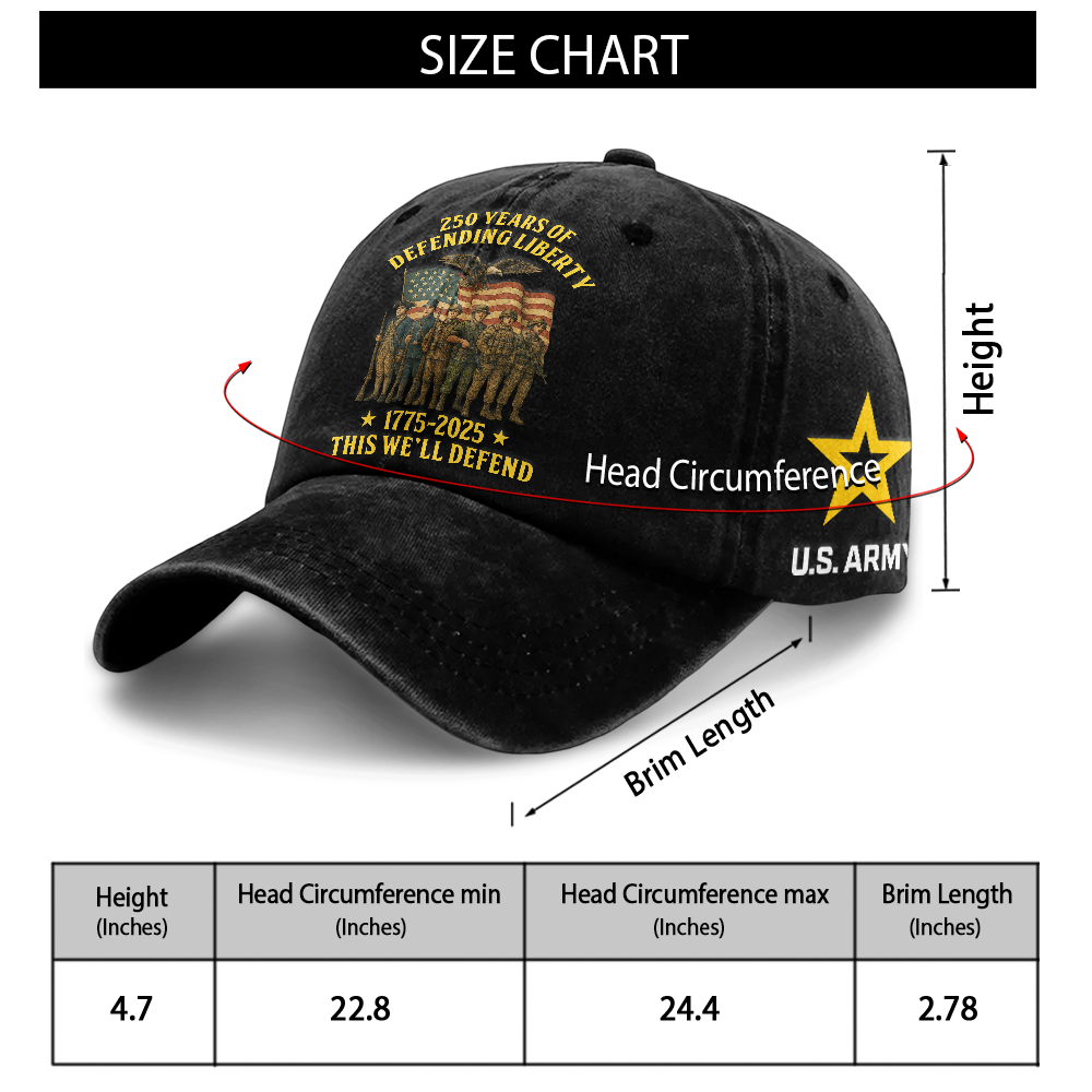 Army 250th Anniversary Washed Cap